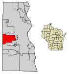 Milwaukee County Wisconsin Incorporated and Unincorporated areas West Allis Highlighted